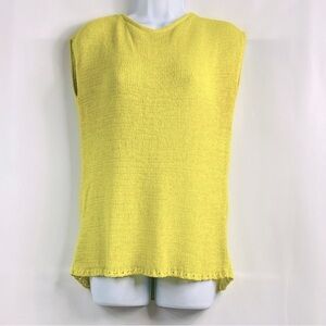 Liz Claiborne Women’s Medium Yellowish Green Sleeveless Boat Neck Knit Sweater